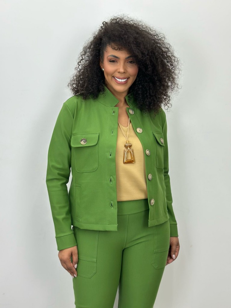Jaqueta Dália Malha Encorpada VERDE FOLHA