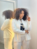 Casaco Erica MALHA LEVEMENTE Encorpada OFF-WHITE