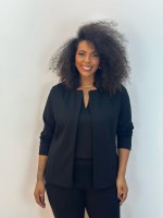 Casaco Carol Malha Encorpada texturizada preto