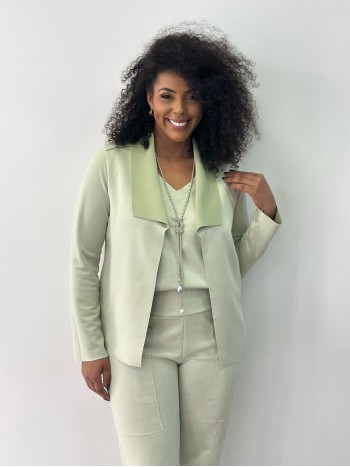 casaco helô suede verde menta