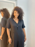 MACACÃO ESTELA em LINHO preto