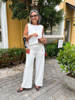 pantalona glória e regata cláudia malha levemente encorpada off-white