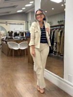 Calça Acácia e jaqueta dália malha encorpada