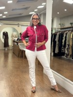 CALÇA NEW MARLUCE, REGATA CLÁUDIA E JAQUETA DÁLIA MALHA ENCOPADA