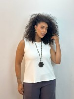 Regata Milena Malha Levemente encorpada off-white