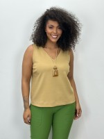 Regata Luciana Malha Levemente encorpada camelo