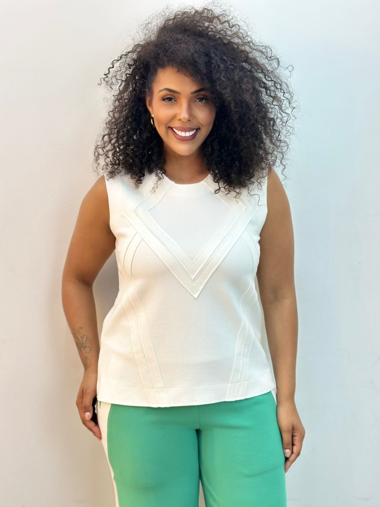 Regata Laise Malha Levemente encorpada off-white