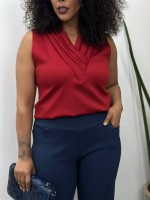 REGATA JANICE Malha levemente encorpada vermelha