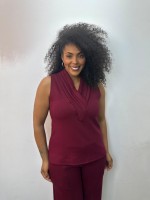 REGATA JANICE Malha levemente encorpada marsala