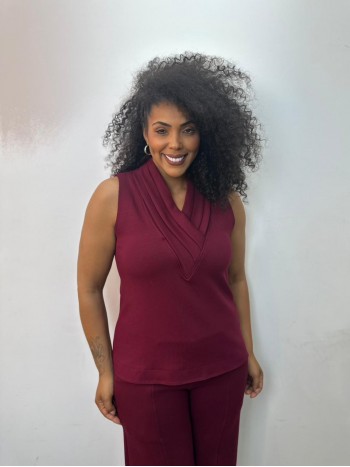 REGATA JANICE Malha levemente encorpada marsala