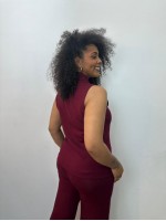 REGATA JANICE Malha levemente encorpada marsala