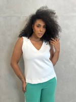 Regata carina Malha Levemente encorpada off-white