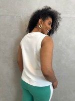 Regata carina Malha Levemente encorpada off-white