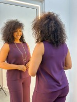 Regata Cláudia Malha levemente Encorpada beringela