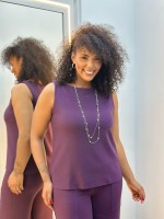 Regata Cláudia Malha levemente Encorpada beringela