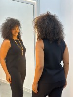 Regata Cláudia Malha Levemente encorpada preta