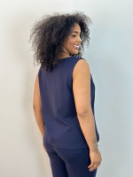 Regata Katia Malha encorpada texturizada marinho