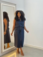 SAIA MIDI MALHA JEANS LIZIANE 