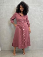 CHEMISE MAITÊ EM LINHO ROSA ANTIGO