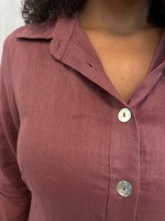 CHEMISE MAITÊ EM LINHO ROSA ANTIGO