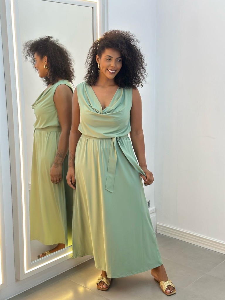 VESTIDO VALÉRIA DEGAGÊ VERDE