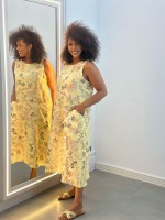 VESTIDO LíGIA EM LINHO estampa floral