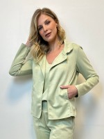 Casaqueto Júlia suede verde menta