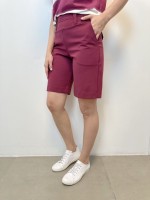 Bermuda Thais Malha encorpada framboesa