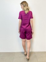 BERMUDA iva em linho fúcsia