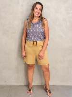Bermuda cássia Malha levemente Encorpada caramelo