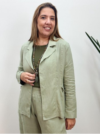 BLAZER LAIS em LINHO VERDE MENTA