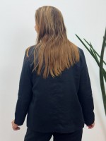 BLAZER LAIS em LINHO PRETO