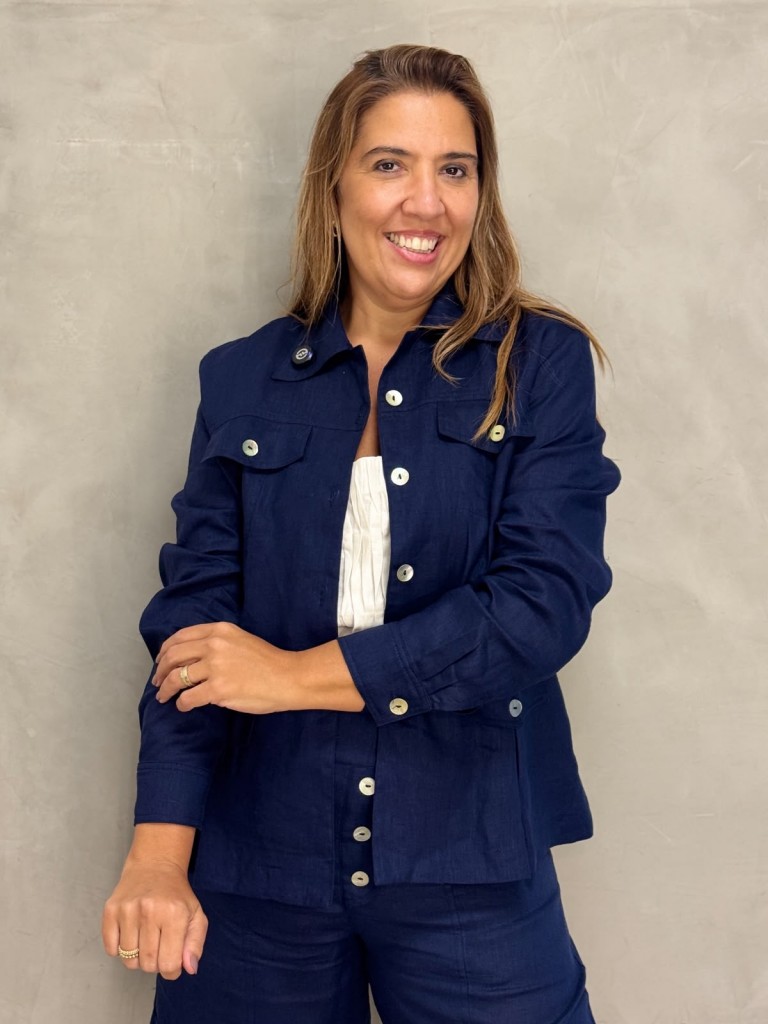 BLAZER karina em LINHO marinho