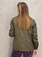 BLAZER karina em LINHO verde militar