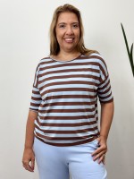 blusa listrada manga curta