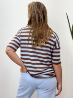 blusa listrada manga curta