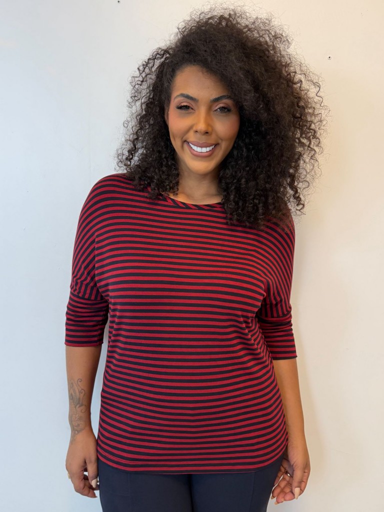 BLUSA LISTRADA MARSALA