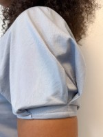 BLUSA MANGA PREGAS AZUL BEBÊ