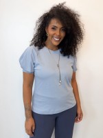 BLUSA MANGA PREGAS AZUL BEBÊ