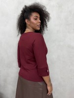 BLUSA BOTÃO PUNHO MARSALA