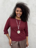 BLUSA BOTÃO PUNHO MARSALA