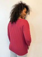 BLUSA QUADRADA MANGA 3/4 SUEDE