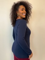 BLUSA GOLA RIBANA MARINHO