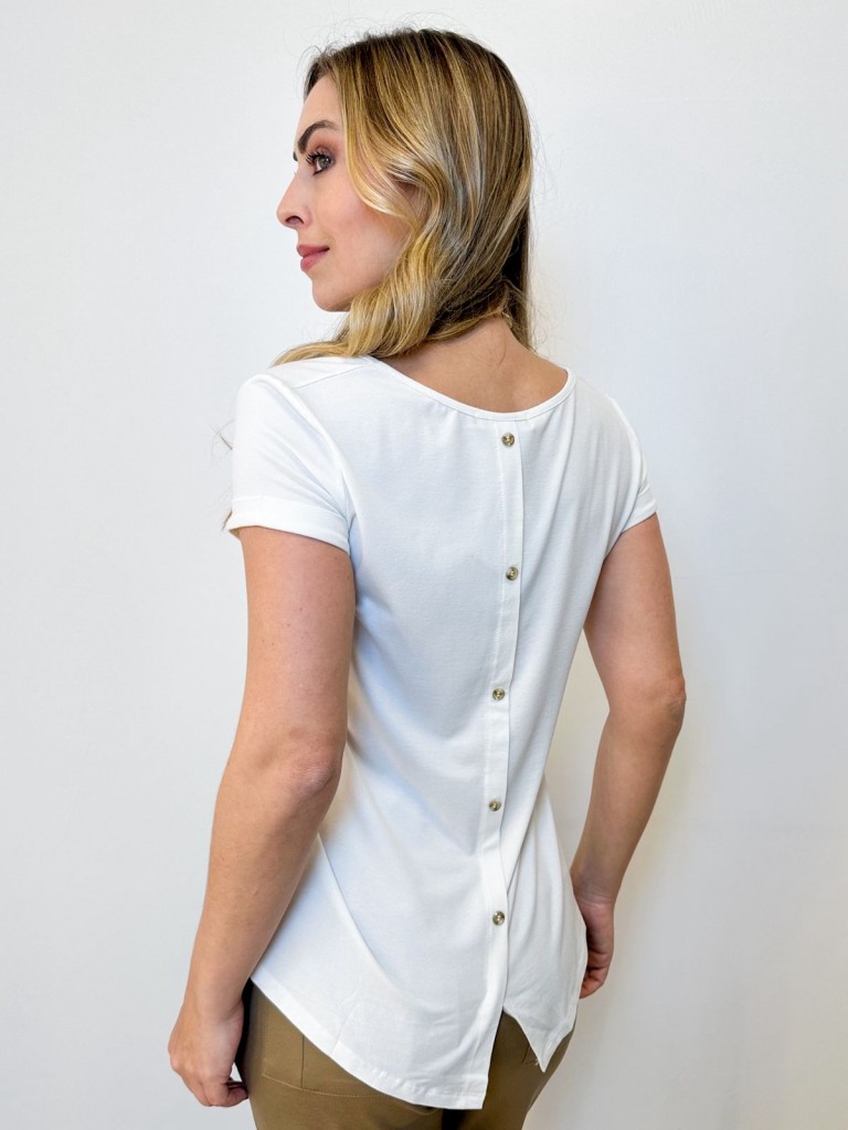 BLUSA BOTÃO NAS COSTAS BRANCA