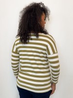 BLUSA QUADRADA LISTRADA PISTACHE