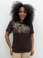 BLUSA FLOR BORDADA MARrom