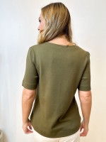 Blusa Tânia Malha Levemente encorpada verde militar