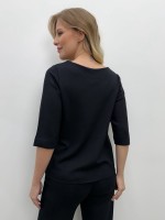 BLUSA mônica malha levemente encorpada preta