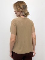BLUSA ROSA EM TULE BEGE