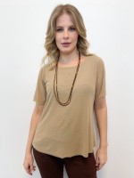 BLUSA ROSA EM TULE BEGE